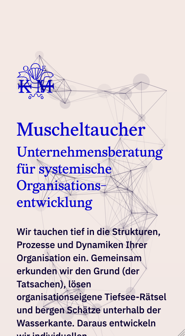 Mobile view of an elegant but modern business consultancy website