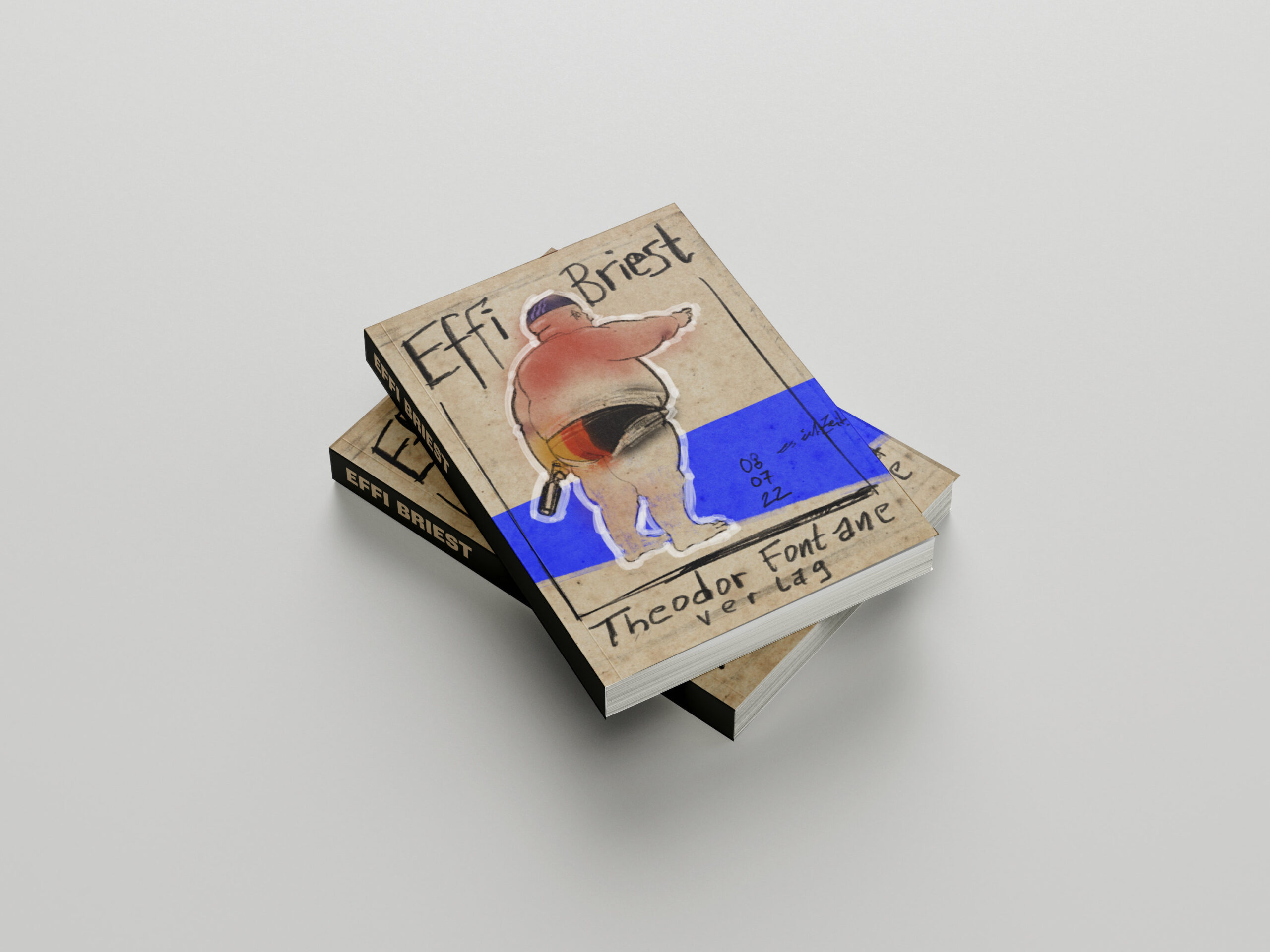 a book cover showing a sketch of a sunburned man at the sea